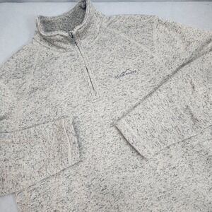 Eddie Bauer Pullover Sweater Oatmeal Heather Quarter Zip Mens Large